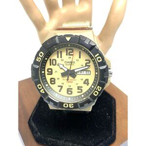 Casio Men's Watch MRW210H Quartz Day Date Khaki Beige Nylon Oversized 50mm 5474